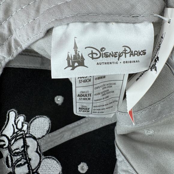 Disney Parks Mickey Mouse Snapback Cap Casual Ombre Gray Black Unisex One Size - Picture 11 of 12